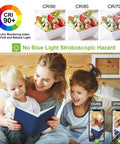 Family reading under Eighteen Watt Flush Mount LED Ceiling Light, Dimmable Round 13 Inch Fixture, safe CRI 90+ lighting.