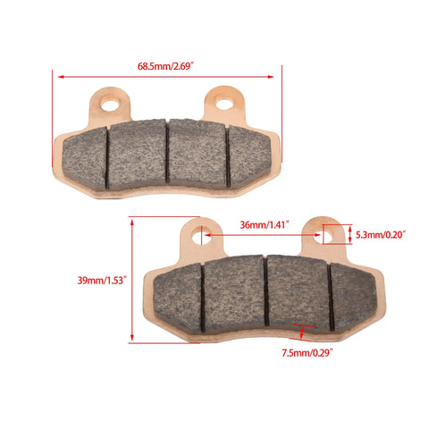 Front and Rear Disc Brake Pads Replacement for Sur Ron Ultra Bee Electric Dirt Bike, Durable Sintered Metal Pads with Measurements