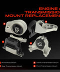 Engine and transmission mount kit set of 4 for Chevy Equinox GMC Terrain, showing V6 mounts, steel and rubber construction.