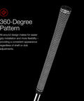 Tour Velvet 360 Golf Grip Midsize White 1 Pack For Durable Comfort With Non Slip Technology And Softer Feel Perfect For Consistent Shot Control On Every Round, black grip with white detail