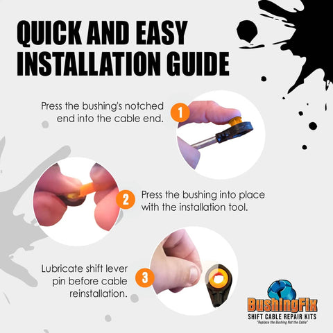 Quick installation guide for Transmission Shift Cable Bushing Repair Kit For Automatic Transmissions Universal Fit For Infiniti QX56 QX80 Armada