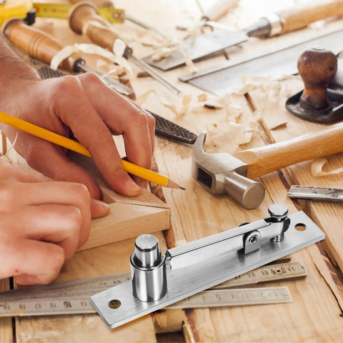 Pro Grade Beefy Heavy Duty Pivot Hinge For Wood Doors In 201 Stainless Steel Ultra Sleek Hidden Door Hardware With Invisible Mount Seamless Look Durable Construction For Modern Homes And High Traffic Rooms, wood door hinge close-up