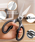 Person holding 2 Piece Garden Shears And Flower Scissors Set With 2.5mm Thick Stainless Steel Blades, showing features.