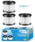 Three Pack HEPA Dry Vacuum Filter Kit For M18 Compact Vacuum 0882-20, Includes 3 Replacement Filters 49-90-1951, 49-90-0160 And A Small Brush