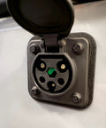 Heavy Duty Electric Golf Cart Charging Cable Built Like A Tank For Madjax And Denago Models Plug And Play OEM replacement outlet close-up.