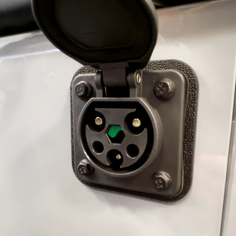Heavy Duty Electric Golf Cart Charging Cable Built Like A Tank For Madjax And Denago Models Plug And Play OEM replacement outlet close-up.
