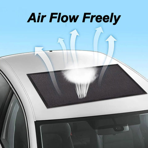 Magnetic Sunroof Sunshade Mesh For Tesla Cybertruck 2023 To 2026 allowing airflow while blocking heat and bugs.