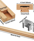 Beefy 16 Inch Wooden Drawer Slides 4 Pack With Center Guide Track And Metal Brackets, beech wood, dimensions in inches shown