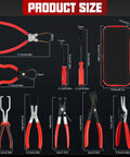 9 Piece Hose Clamp Pliers Set For Fuel Line Disconnect And Hose Removal Tool Kit Including Relay Puller Straight Clamp Pliers 30 Degree Angled Disconnect Pliers Panel Clip Pliers Trim Tool And Carry Case