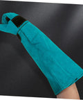 Blue Scratch Protective Pet Grooming Gloves For Dogs And Cats Long Sleeve Fake Leather