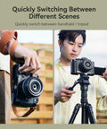 Zf Handgrip L Shape Grip for Nikon Zf in handheld and tripod mode showcasing quick switch with ergonomic silicone grip.