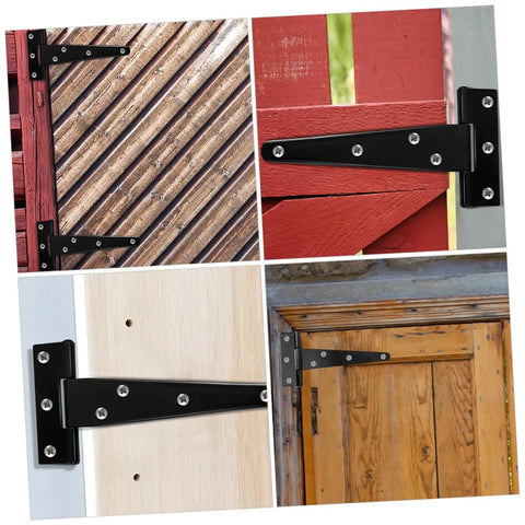 8 Pack 5 Inch Black Painted Galvanized T Type Metal Hinges For Exterior And Interior Doors Weld On Heavy Duty Hinges variety view
