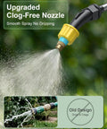 Battery Powered Garden Sprayer 2 Gallon Electric Pump Sprayer With 3 Mist Nozzles showcasing upgraded clog-free nozzle in action.