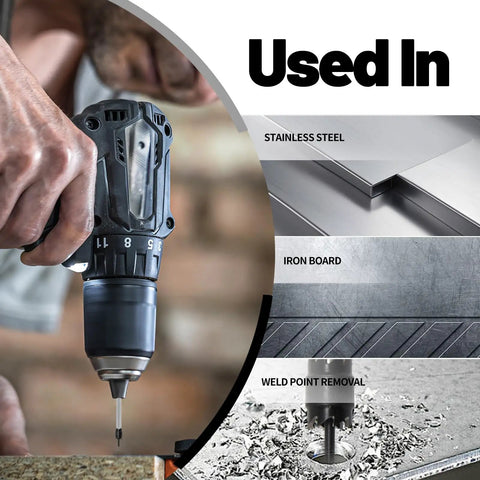 Double Sided Spot Weld Cutter Set Three Eighths Inch HSS Remover Bits for Power Drill used on stainless steel and iron