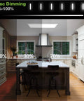 Two Pack 1x2 Ft LED Flat Panel Light with 3CCT Selectable 3000K 4000K 5000K showing dimming levels in a kitchen setting