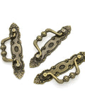 Bronze Drawer Pulls Set of Six 105mm Length Vintage Style Cabinet Handles for Dresser Box Furniture Metal Hardware with Screws