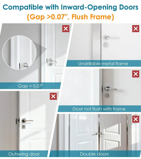 Door Reinforcement Lock For Front Door With 800 Lbs Strength Top Of Door Safety Latch Kid Safe Flip Lock Heavy Duty Door Security For Inward Swinging Doors Night Guardian Stop Entry And Easy Install on inward-opening door