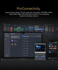 All-In-One Guitar Multi-Effects Processor With NAM And IR Loader, 9 Simultaneous Modules, Bluetooth App Control, shown with laptop and phone app