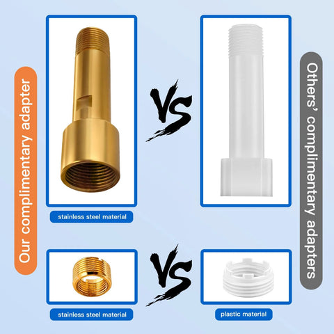 Brass tub spout adapter for 3/4 in IPS and 1/2 in IPS pipes; includes diverter repair kit (collage)
