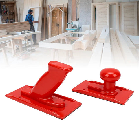 Heavy Duty Woodworking Push Blocks 2 Pack With Ergonomic Rounded And Angled Handles For Table Saw Router Table Planer ABS Plastic Construction For Safe Smooth Cuts in a workshop setting.