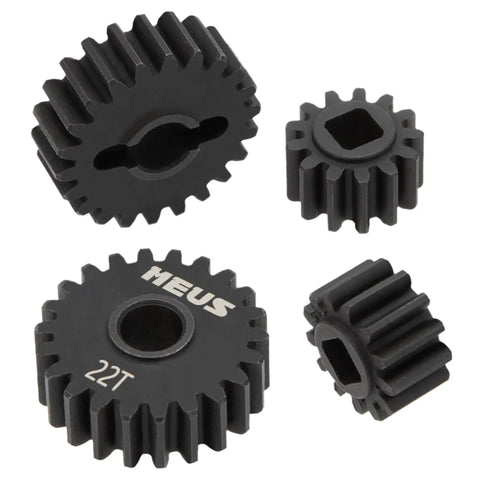 Steel Overdrive Portal Gears For Axial Capra 1.9 UTB SCX10 III RC Crawlers Pinion Range 13-22T, 45 Hardened Steel shown.