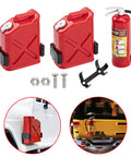 RC Decoration Kit Mini Fuel Tank And Fire Extinguisher For 1/10 Scale Crawlers with mounting hardware, red plastic set