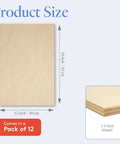 Front view Baltic Birch plywood sheet, 12 x 18 inches, 6 mm thick, pack of 12