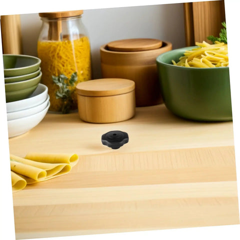 Upgrade Your Kitchen Game With These Badass Bakelite Pot Lid Handles For Pressure Cookers And Pans Heated Resistant Explosionproof Knobs That Fit Almost Any Cookware Set Perfectly For Smooth Cooking Sessions. black bakelite lid knob on wooden counter