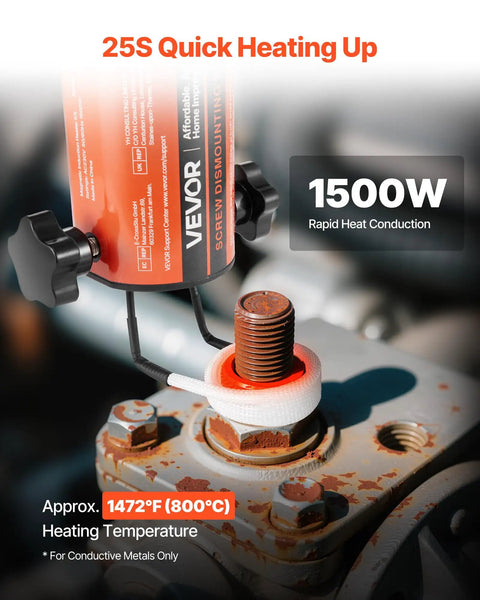 Induction Heater Bolt Removal Kit 1500W 110V Magnetic Induction Heating Tool for rusted screw with heating coil visible