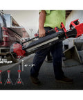 Heavy Duty Tower Light With Built In Charger For Job Sites 6000 Lumen TrueView Lighting being carried at a job site