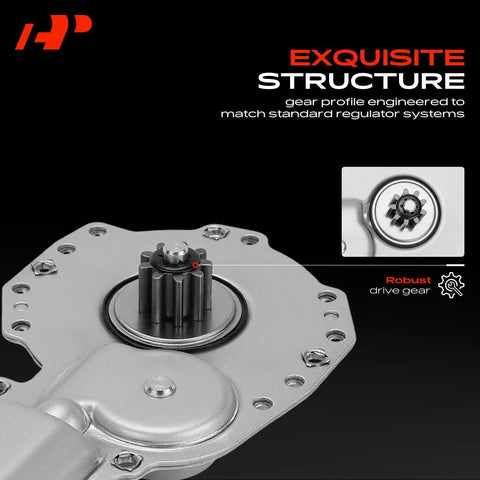 Power Window Lift Motor Front Left And Right For Chevrolet Camaro 1993 To 2002 Pontiac Firebird 1993 To 2002 GMC Safari 1985 To 2001 Astro 1985 To 2001 OE Replacement 2 Pin Direct Fit Window Motor gear close-up