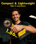 Cordless 21V Mini Angle Grinder Kit with Brushless Motor shown in hand for compact and lightweight design
