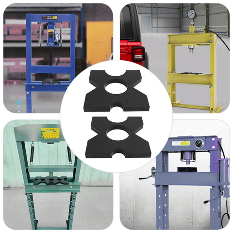 Tough As Nails H Frame Hydraulic Shop Press Plates 2 Pack One Inch Iron With Round Holes And Four Notches Powder Coated Shop Beast Built Solid For Any Real Workday Grind