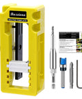 No Sweat Door Hinge Jig And Router Mortiser Guide With Grippy Silicone Base For Dead Simple Cabinet Projects Fits 3 To 5 Inch Doors Quarter Or Five Eighths Inch Thickness Heavy Duty Workshop Essential with multiple router bits.