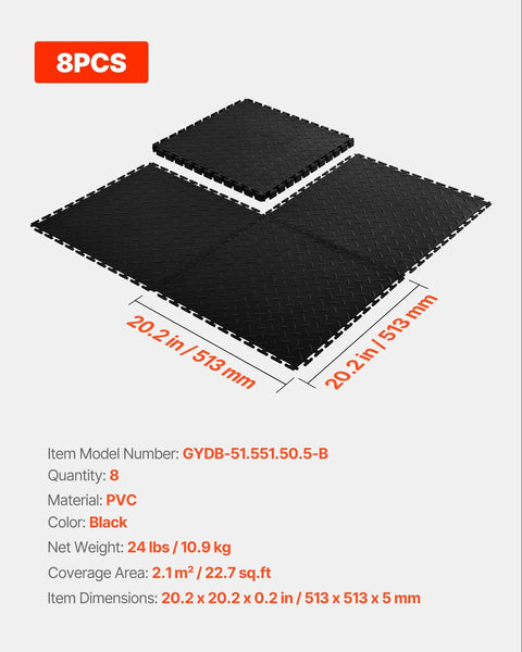Interlocking Garage Floor Tiles 12 Inch Square 25 Pack Graphite Grey Non Slip Diamond Plate Covering For Basements And Gyms Waterproof And Stain Resistant Supports Up To 55000 Lbs, shown in layout with dimensions.