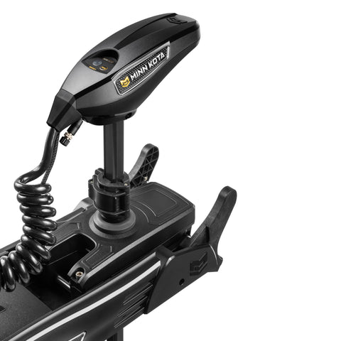 Terrova QUEST Bow Mount Electric Trolling Motor Featuring Slick Brushless Drive and Built In Chirp Sonar, close-up view of control handle