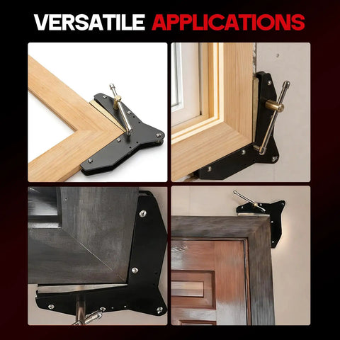 Heavy Duty Woodworking Miter Clamps For Precision Corner Joints In Window And Door Casing, Picture Frames And Cabinet Trim, Pro Grade Steel And Brass Build, Rust Resistant, Multi Use Clamp Set For Tight Seams on wood corners