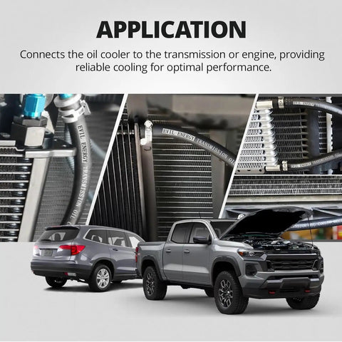 Half Inch Transmission Cooler Hose, 20 Feet Long, SAE J1532 Rated, 250 PSI in automotive application with SUVs