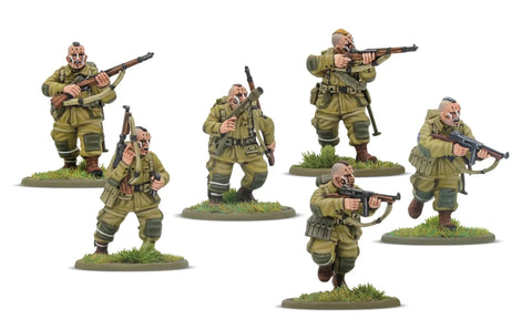 Bolt Action Currahee Us Airborne D Day Starter Army Miniatures with Paratrooper Troops in WWII combat poses.