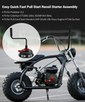 Easy Install Pull Start Recoil Starter Assembly For Predator 212 And Coleman 200cc Mini Bikes installed on a black mini bike