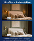 FLSNT Wall Sconces Set of 2 with Oversized G125 LED Bulbs, 1800K Dimmable Ambient Wall Lighting, cozy bedroom with soft glow.