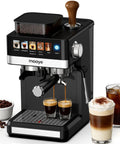 Espresso Machine With Grinder And Steam Frother For Home Use 20 Bar Pressure Compact Coffee Maker For Cappuccino Latte Cold Brew