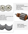 High Speed Permanent Magnet DC Motor 30W With Ball Bearings Runs Super Smooth And Quiet For Robotics DIY Projects CNC Accessories 12V 3500 RPM CW CCW Reversible components including double ball bearings and pure copper rotor.