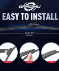 Quality Rear Wiper Blade 13 Inch Tight Swap For Jaguar F Pace Alfa Romeo Stelvio Maserati Levante Oem Style Direct Replacement Windshield Wiper No Sweat Install For Wet Roads And Long Haul Rides steps demonstrated for easy installation.