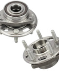 Pair Of Front Or Rear Wheel Hub And Bearing Assemblies 513288 For Chevrolet Malibu Impala Equinox Buick Regal Lacrosse Cadillac CTS XTS GMC Terrain Saab 9-5 Direct Replacement OEM Grade Fitment Durable Performance For 2011-2020 Models shown in metal construction with bolt holes and bearings