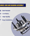 Front Wheel Bearing And Hub Assembly Set For Chevy Avalanche 1500 Tahoe Express 1500 And 2500 Cadillac Escalade ESV EXT AWD GMC Savana 1500 2500 AWD 6 Lug With ABS, showing the detailed construction.