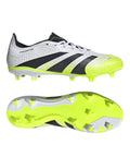 Predator League Soccer Cleats For Unisex On Firm Ground And Multi Ground, White Black Lucid Lemon, Size 4.5, durable synthetic upper