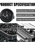 Two Inch 12V Fuel Gauge Kit With Nut And Bracket 240 to 33 Ohm Boat Gauge specifications and materials