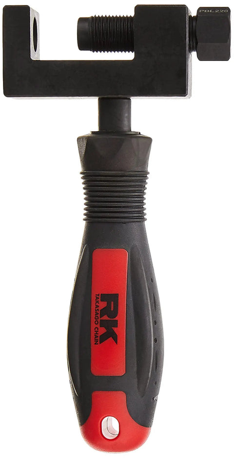 Universal Chain Breaker And Cutter Tool For 40 And 50 Chain Types With Press Fit And Rivet Tool shown in vertical position