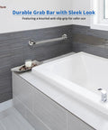 2 Pack 24 Inch Shower Grab Bar With Anti Slip Grip Chrome Stainless Steel Bathroom Grab Bar Handle For Safer Showers
